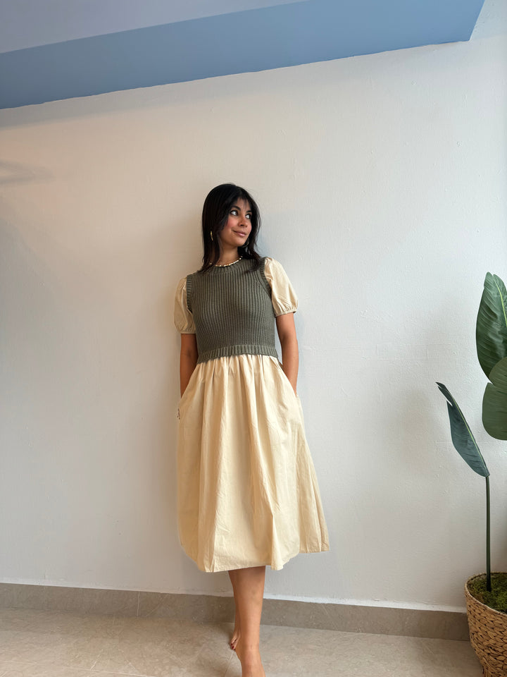 OLIVE MIDI DRESS