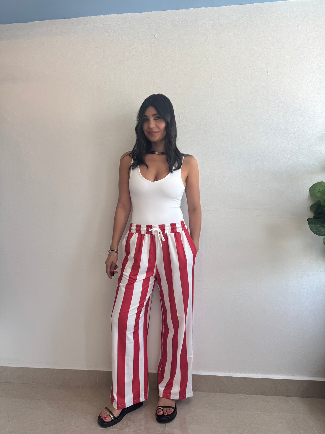 RED STRIPE PANTS