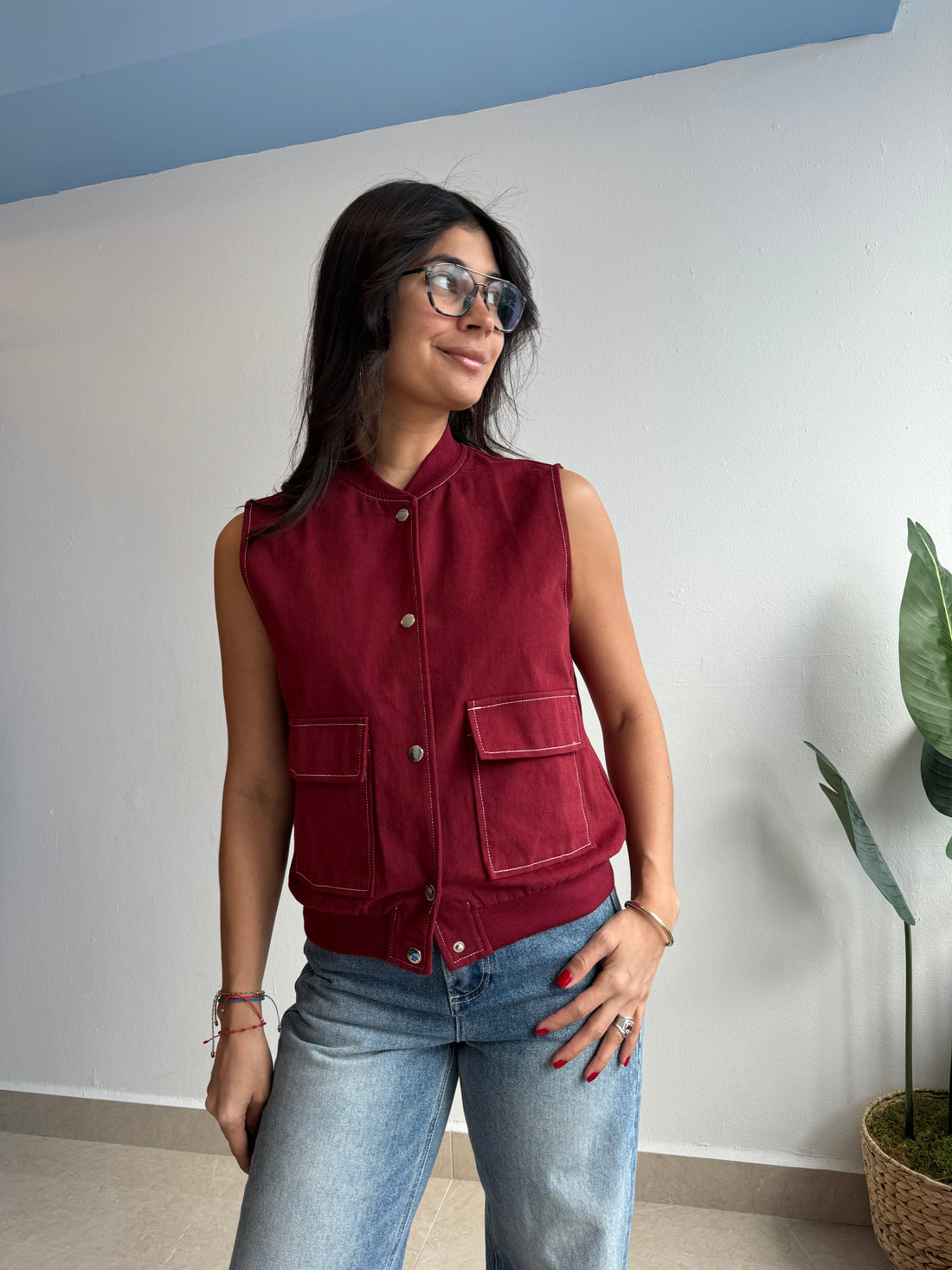 BURGUNDY VEST