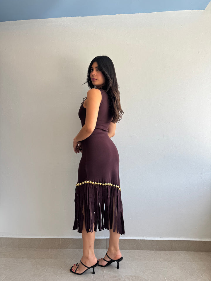 BROWN DRESS