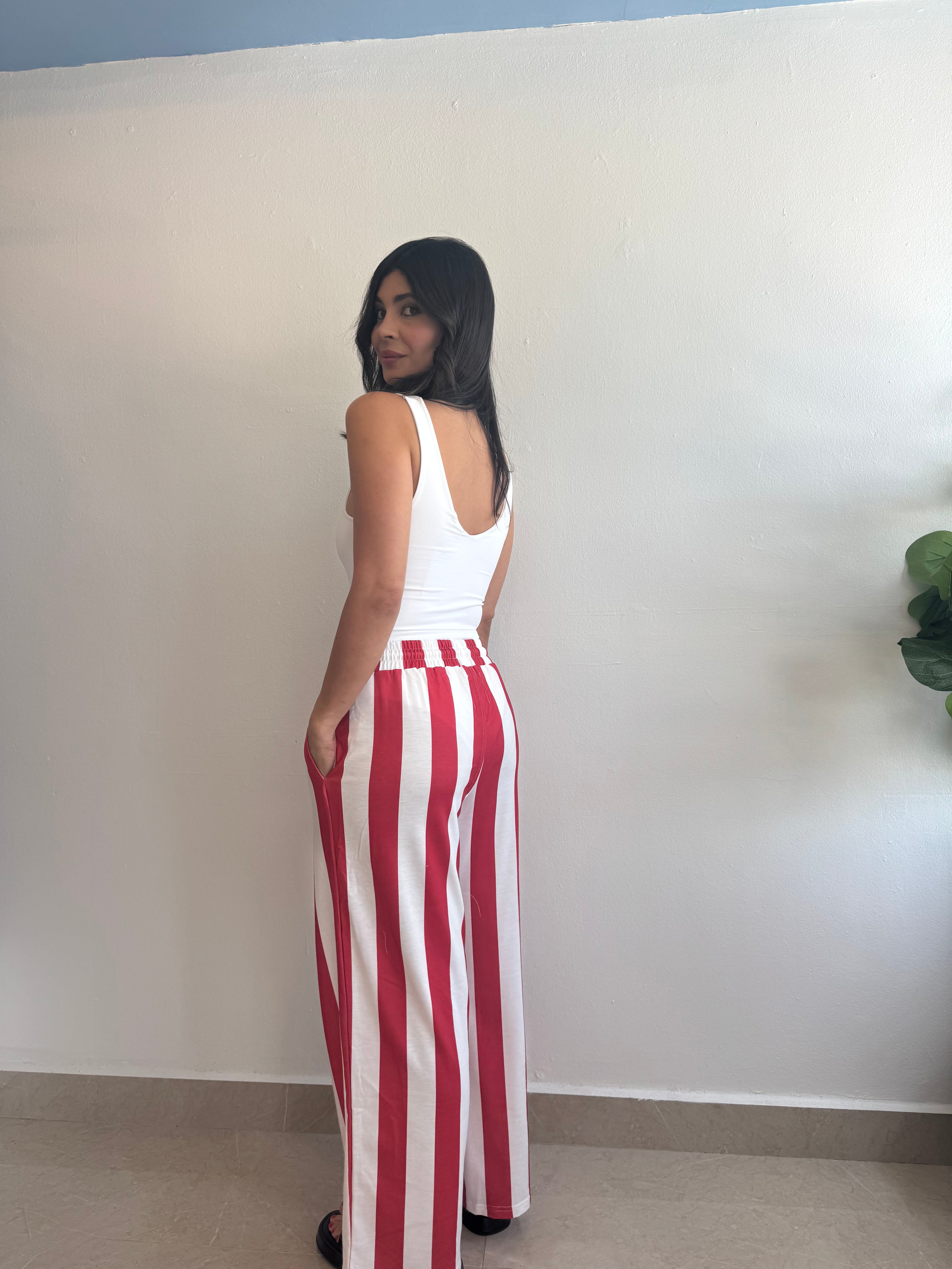 RED STRIPE PANTS
