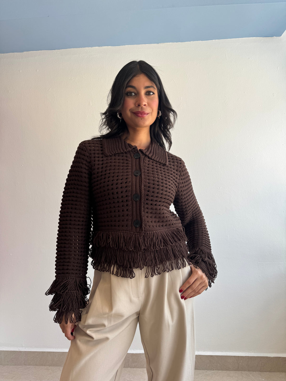 BROWN CARDIGAN