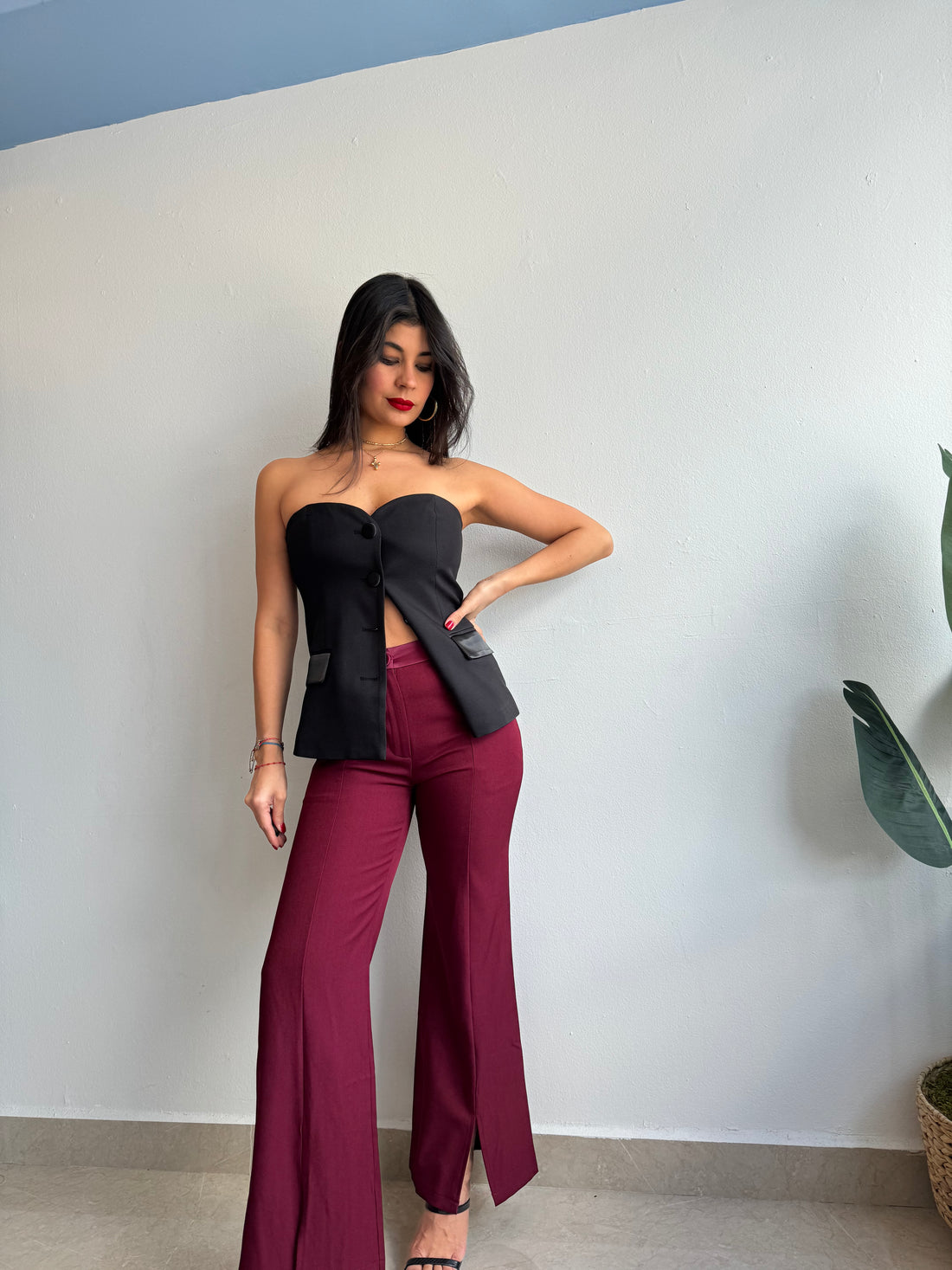 BURGUNDY PANTS