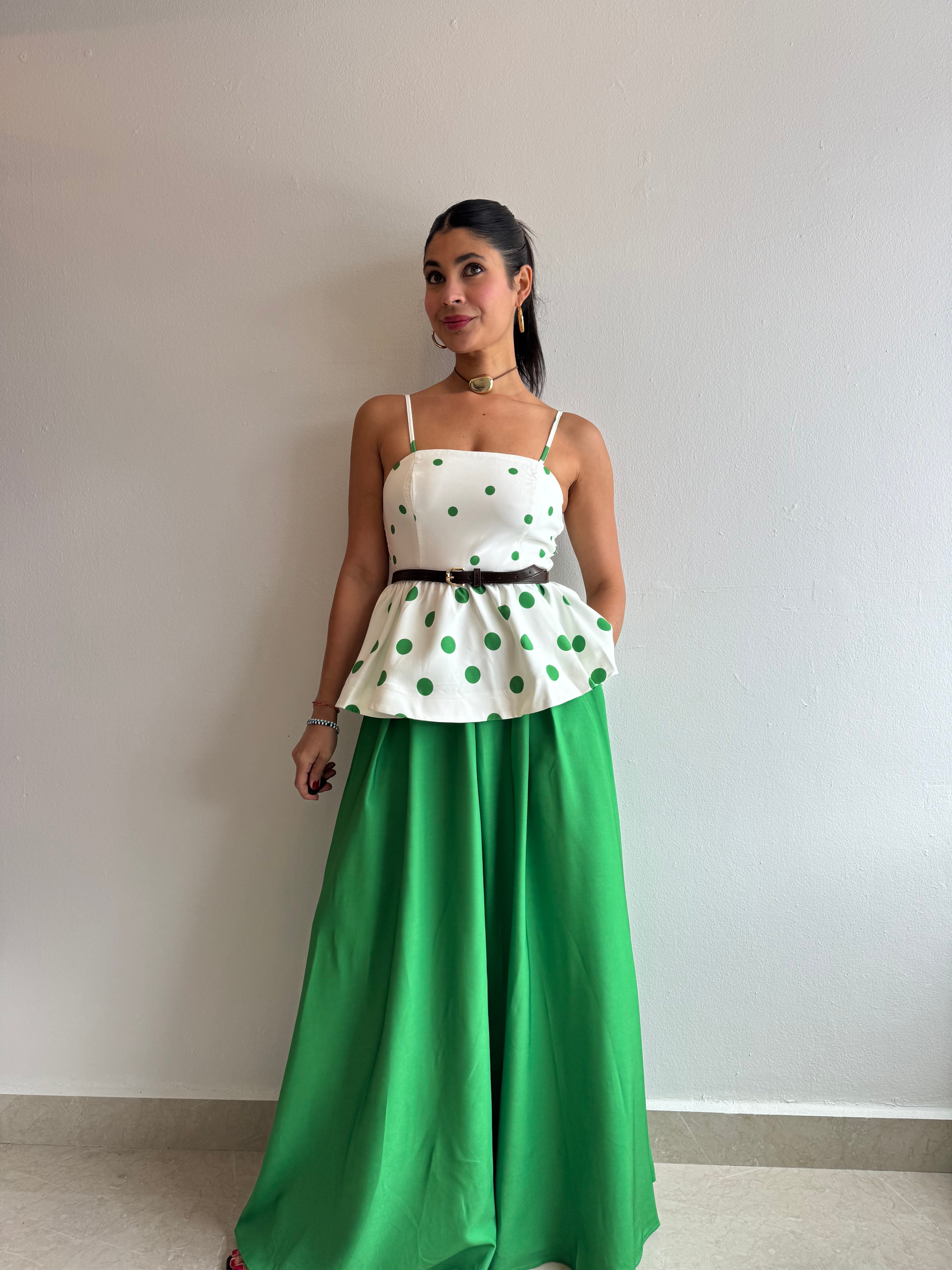 GREEN SKIRT SET