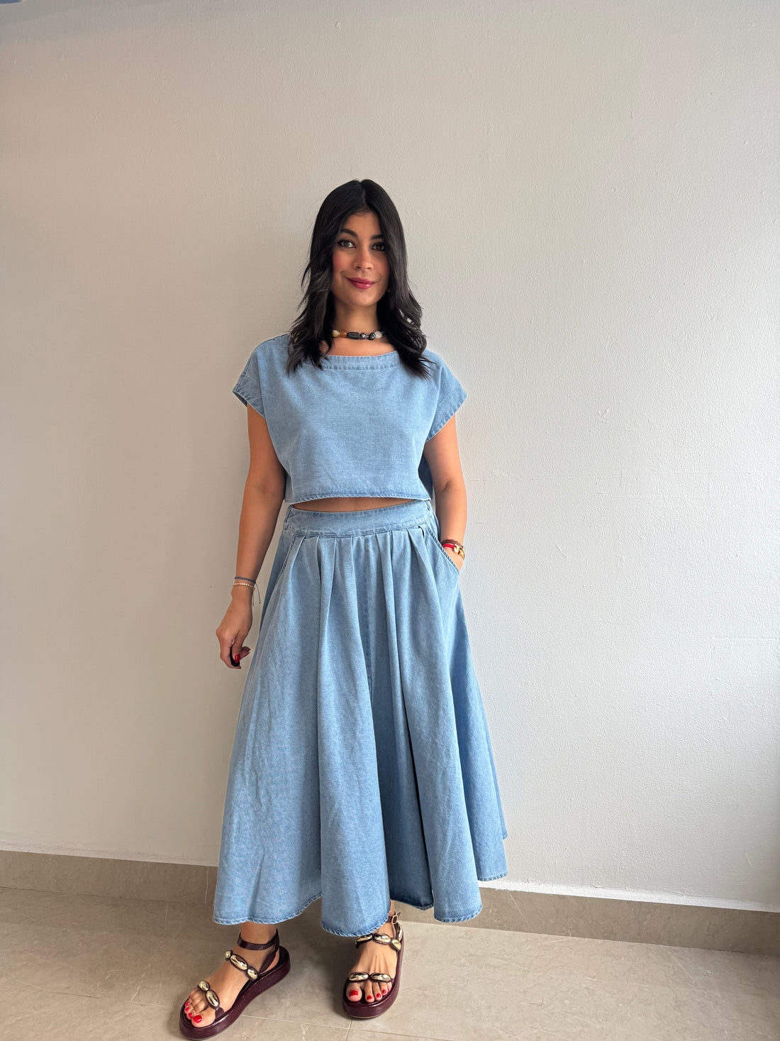 DENIM SKIRT SET