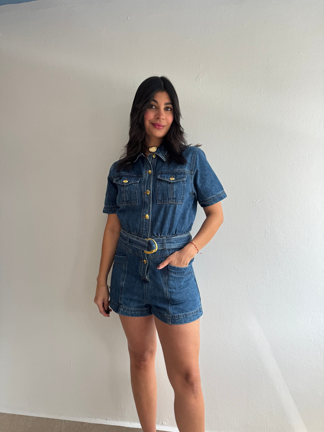 DENIM ROMPER