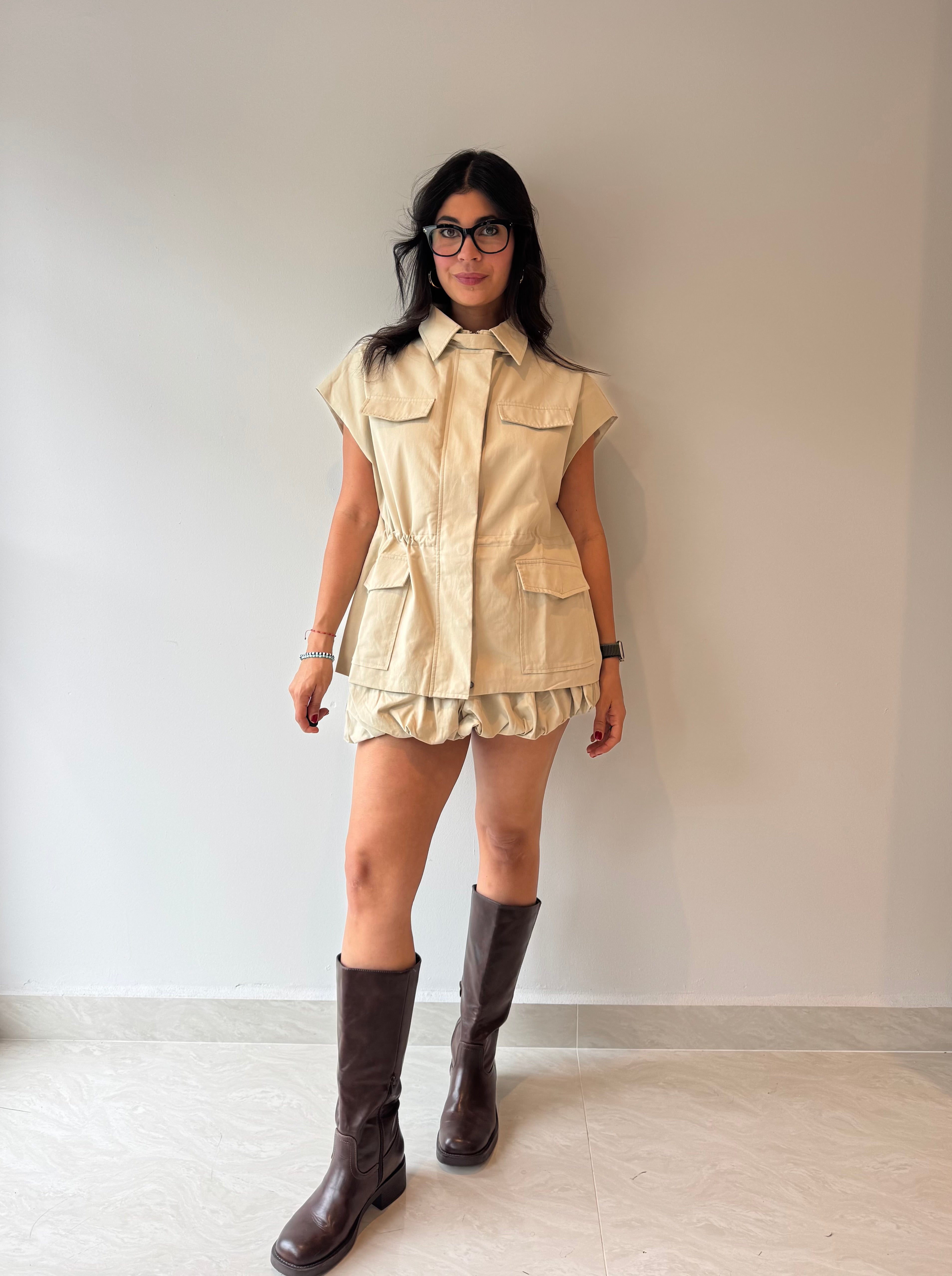 TAUPE SKIRT SET