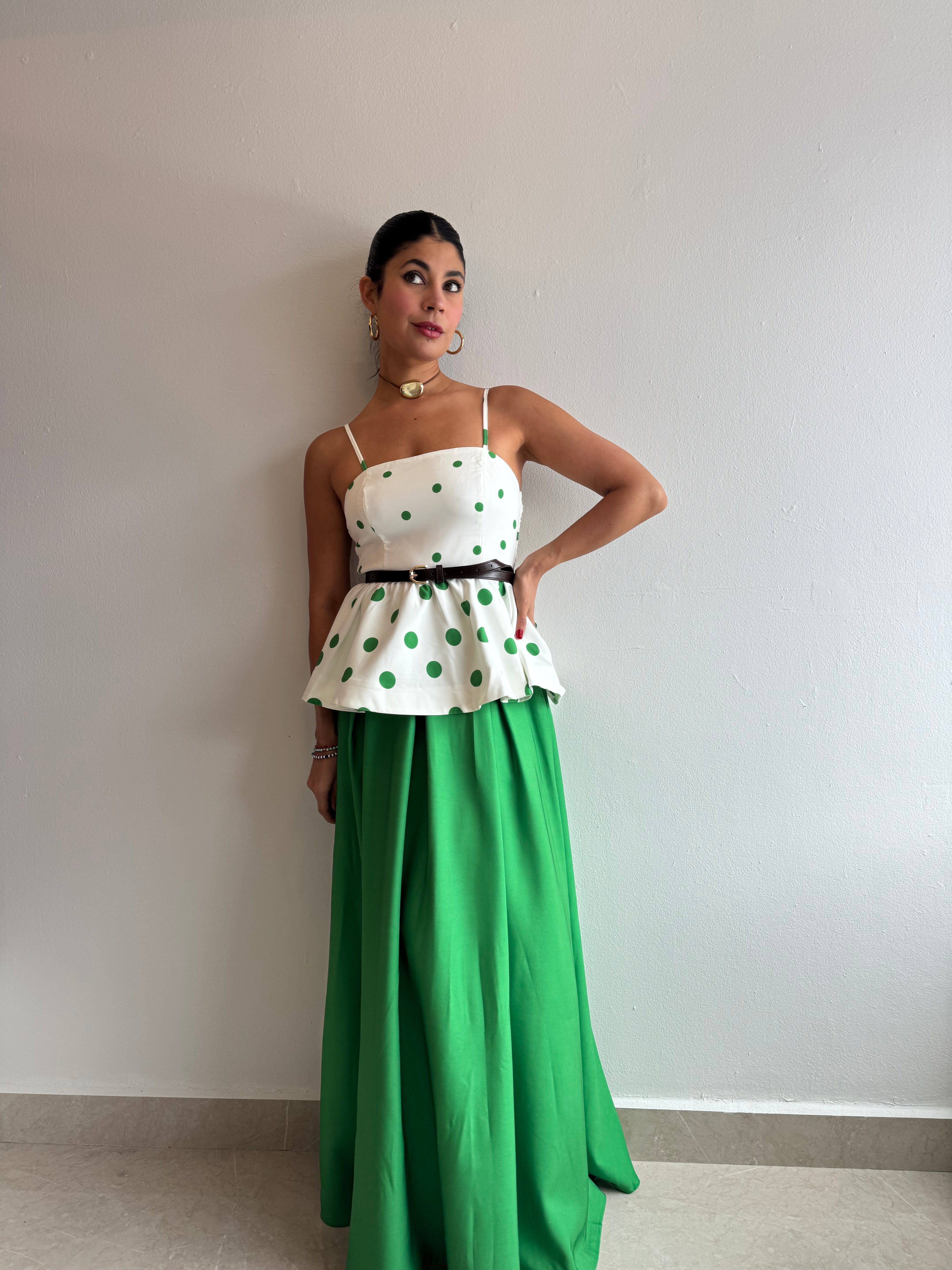 GREEN SKIRT SET