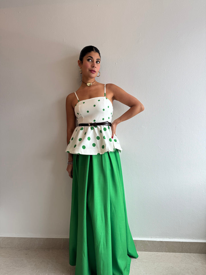GREEN SKIRT SET