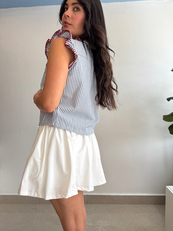 WHITE SKORT