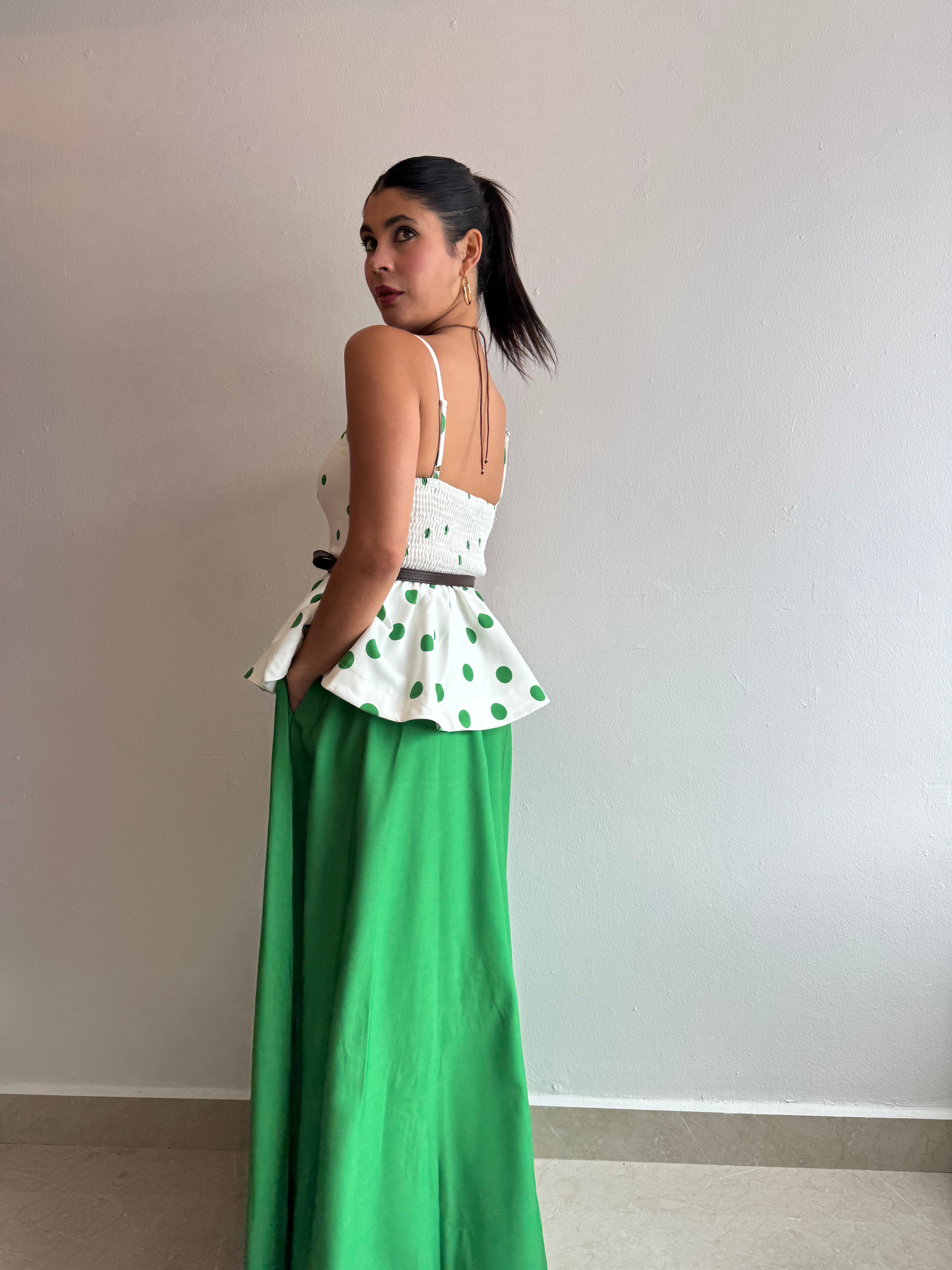 GREEN SKIRT SET