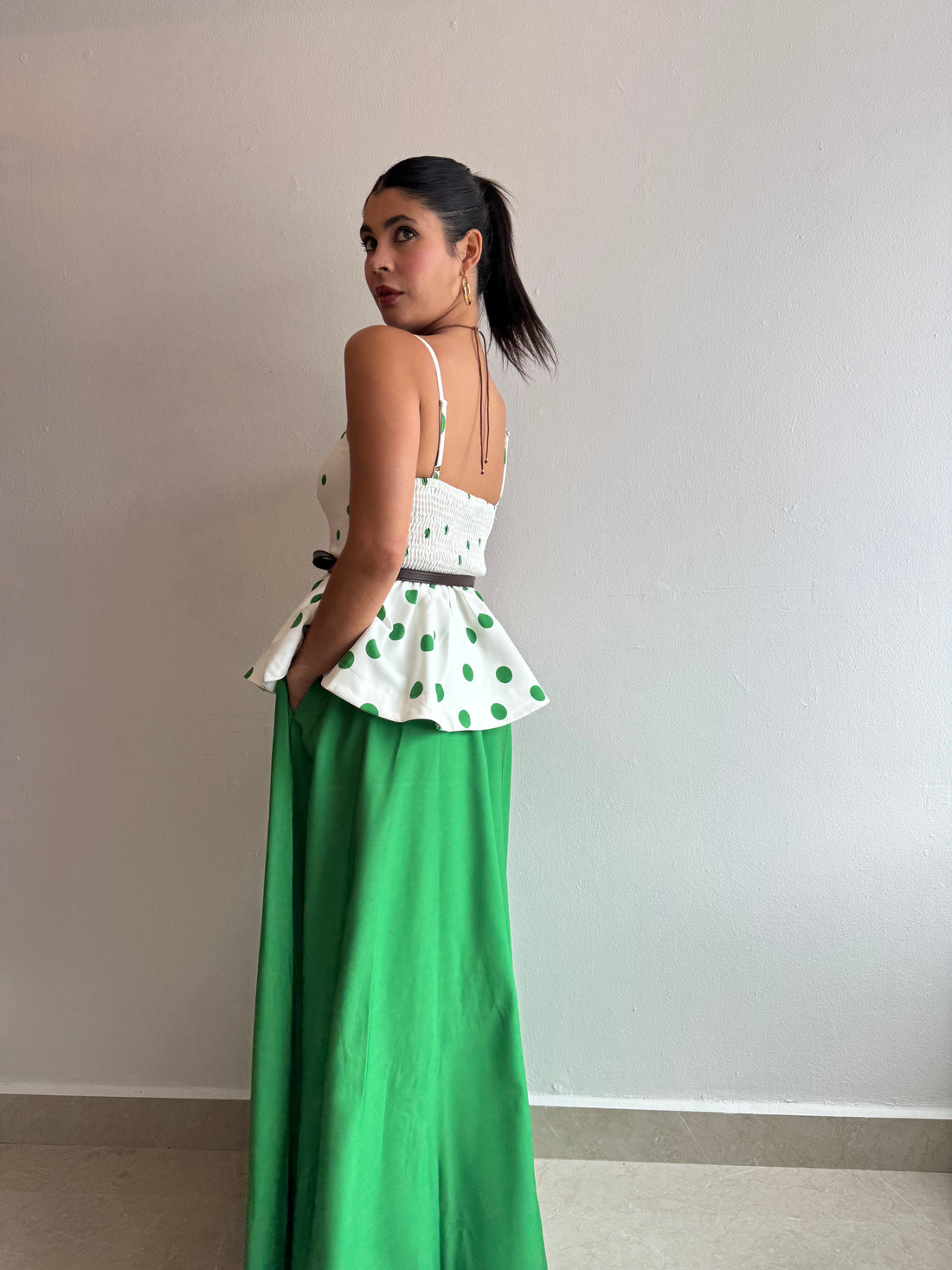 GREEN SKIRT SET