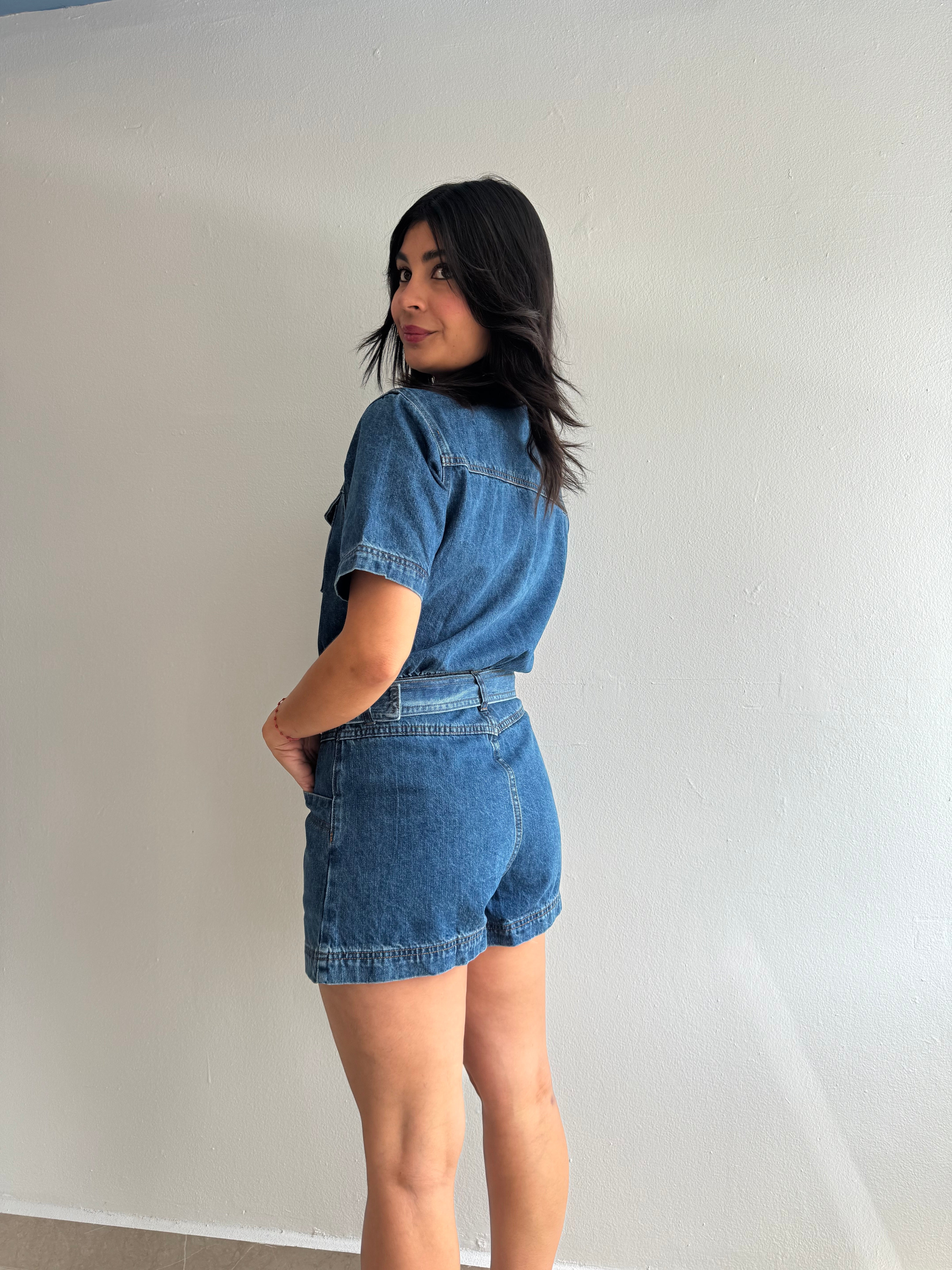 DENIM ROMPER