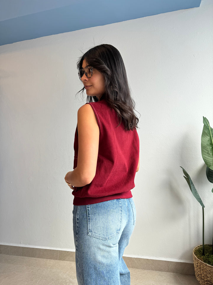 BURGUNDY VEST