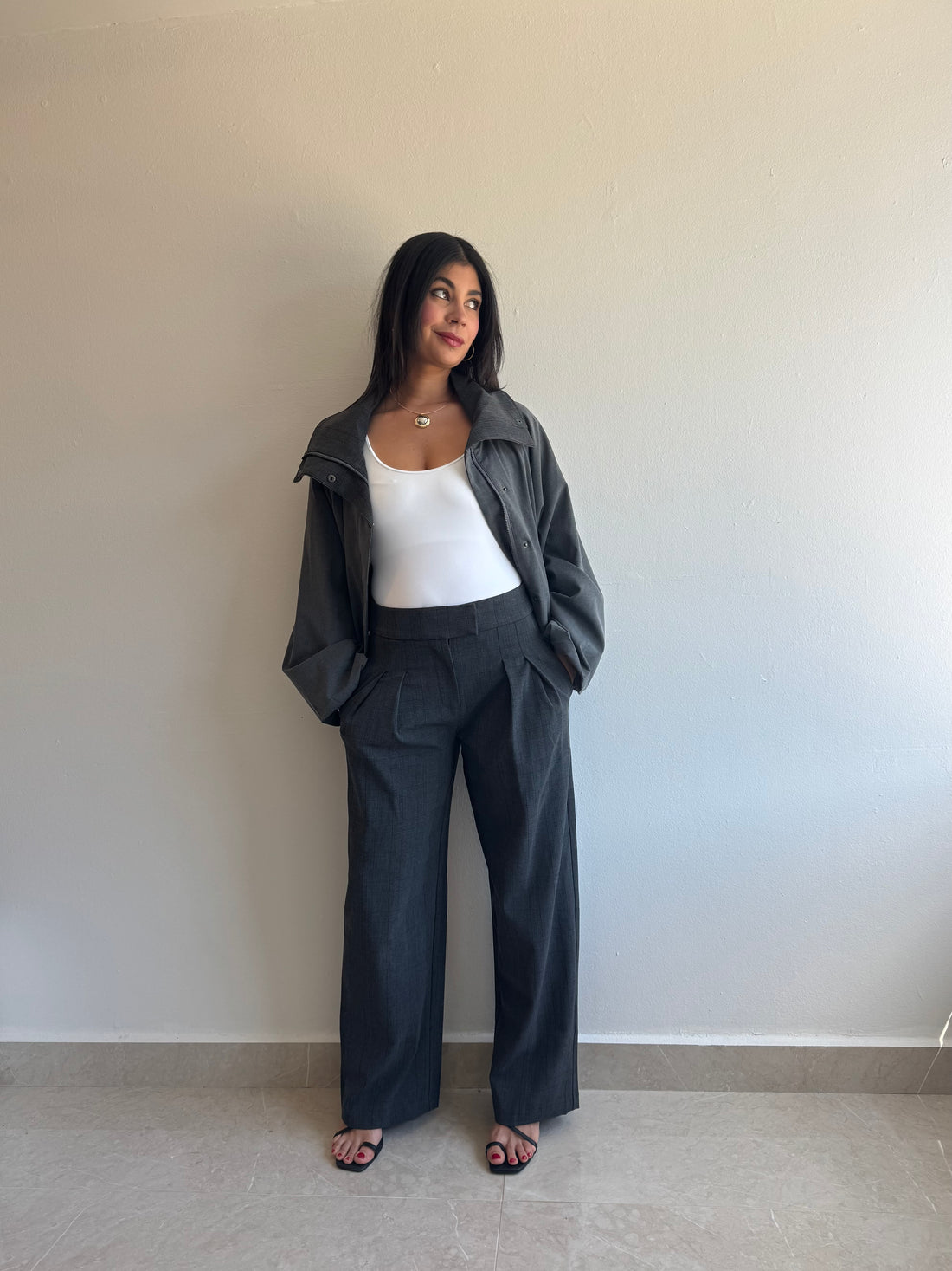 CHARCOAL TROUSERS