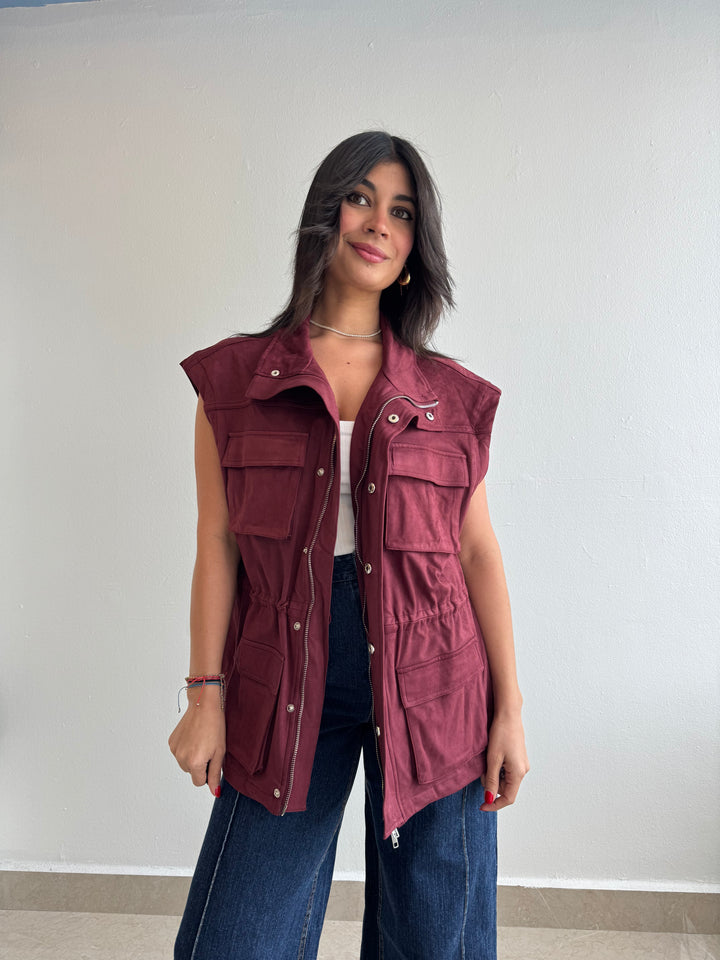 BURGUNDY VEST