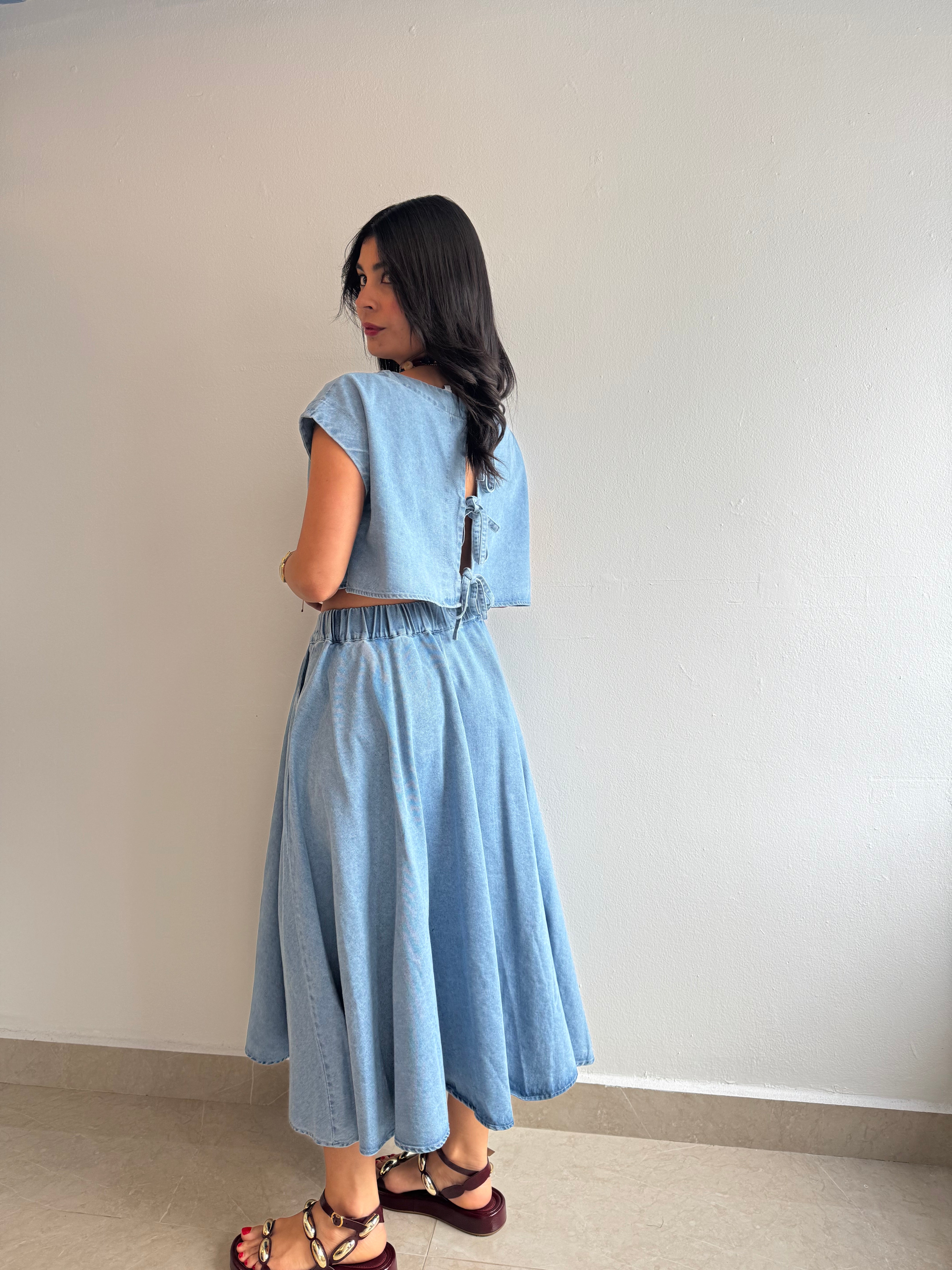 DENIM SKIRT SET
