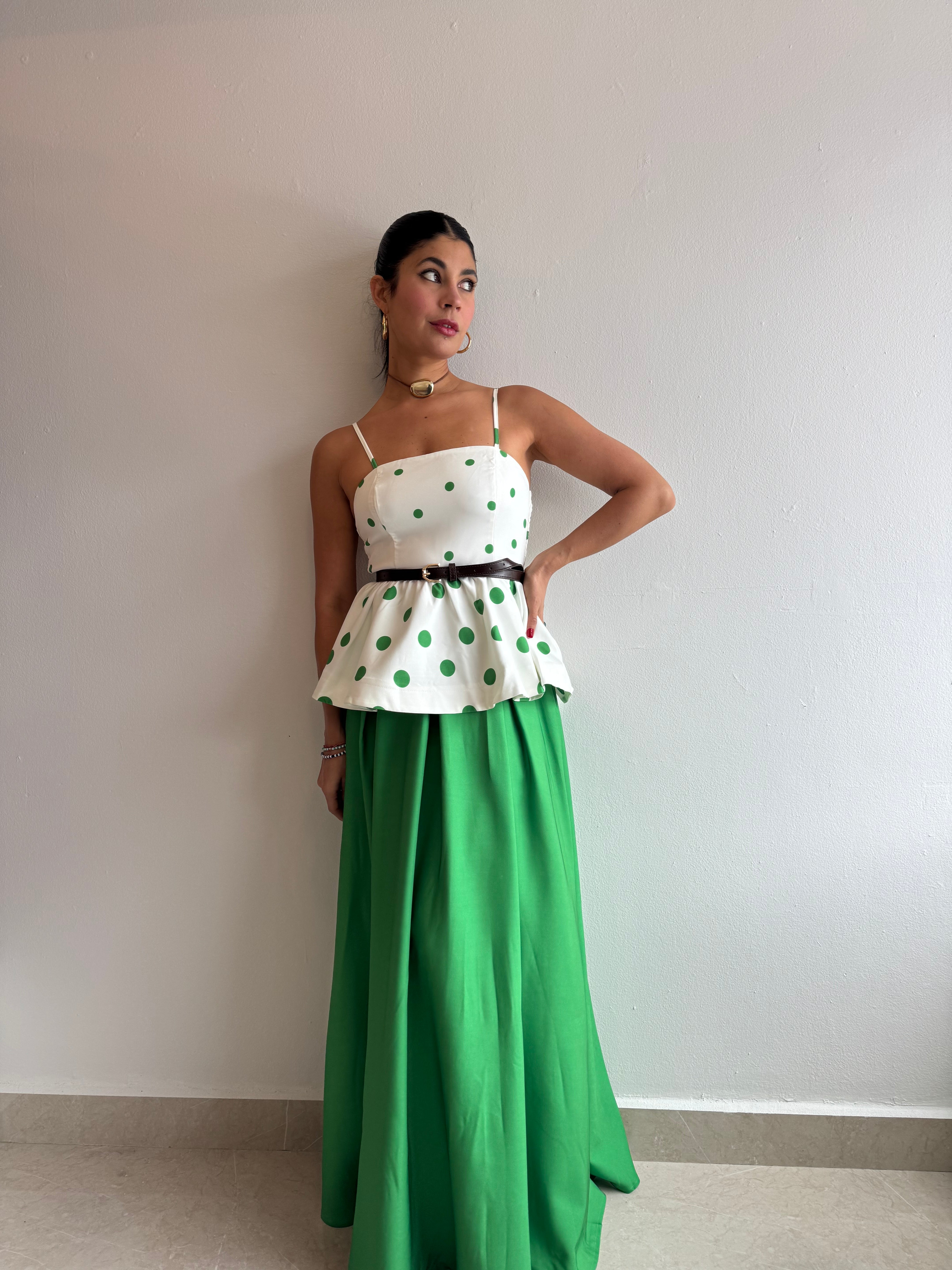 GREEN SKIRT SET