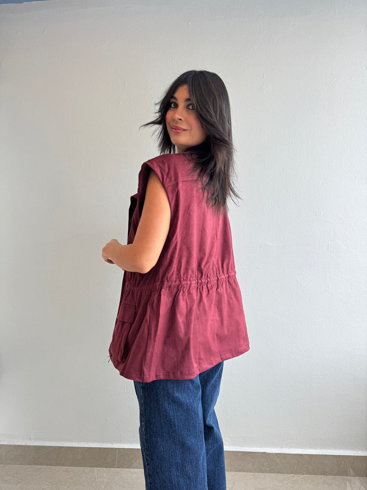 BURGUNDY VEST